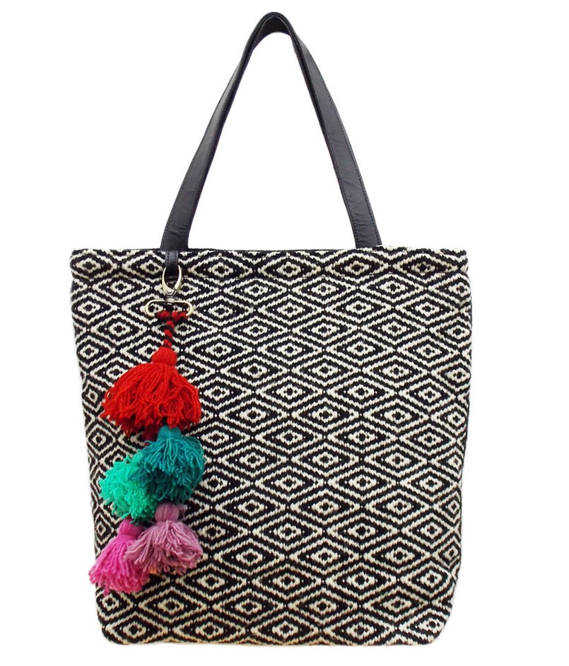 jenny krauss Diamond handwoven tote black